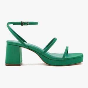 Larroude Gio Milanina Platfrom Sandals Green Women's Size 8.5 New Without Box